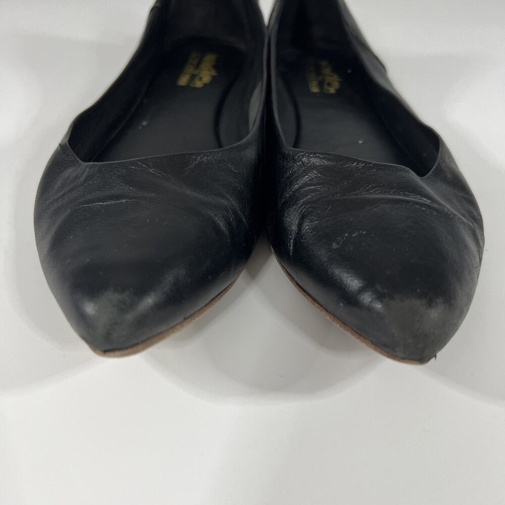 Coach and Four Flats Shoes Womens 9.5 Black Leather Slip On Pointed Toe - Picture 6 of 9